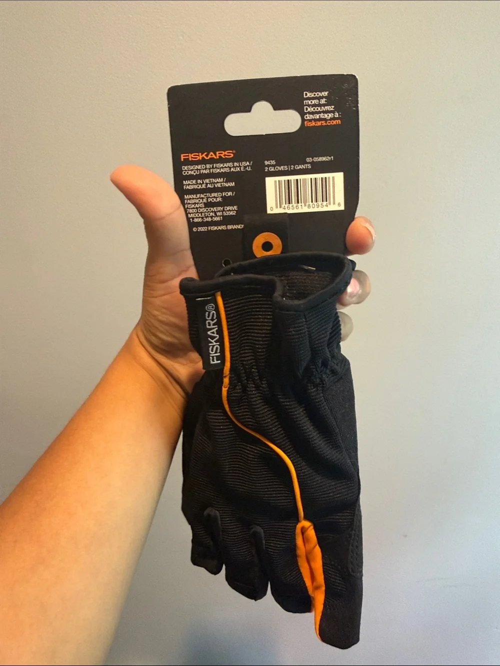 Fiskars Women's Black & Orange Garden Work Gloves - S/M